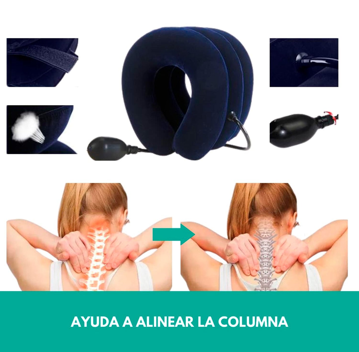 Collarin Cervical PREMIUM-Libera la Presión Cervical y Dile Adiós al Estrés Acumulado desde Casa