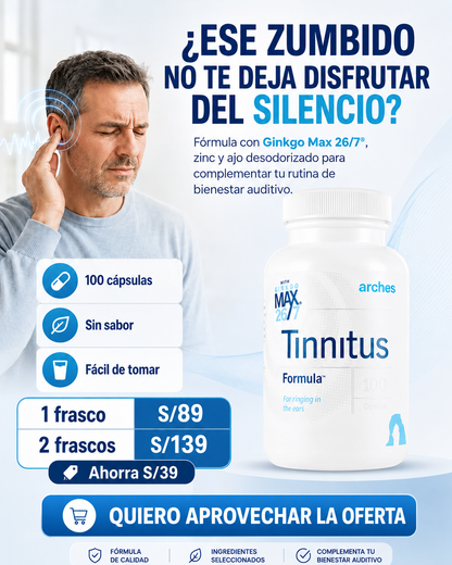 Tinnitus Formula Apoya tu Bienestar Auditivo con Ginkgo Max 26/7