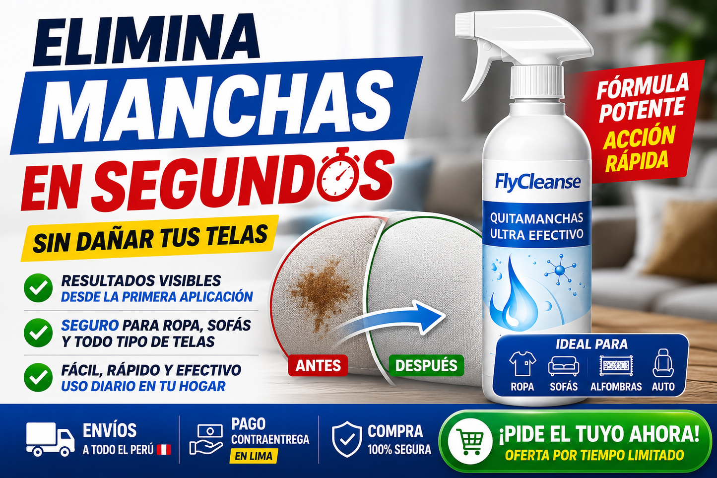 Tus telas limpias otra vez, sin complicaciones