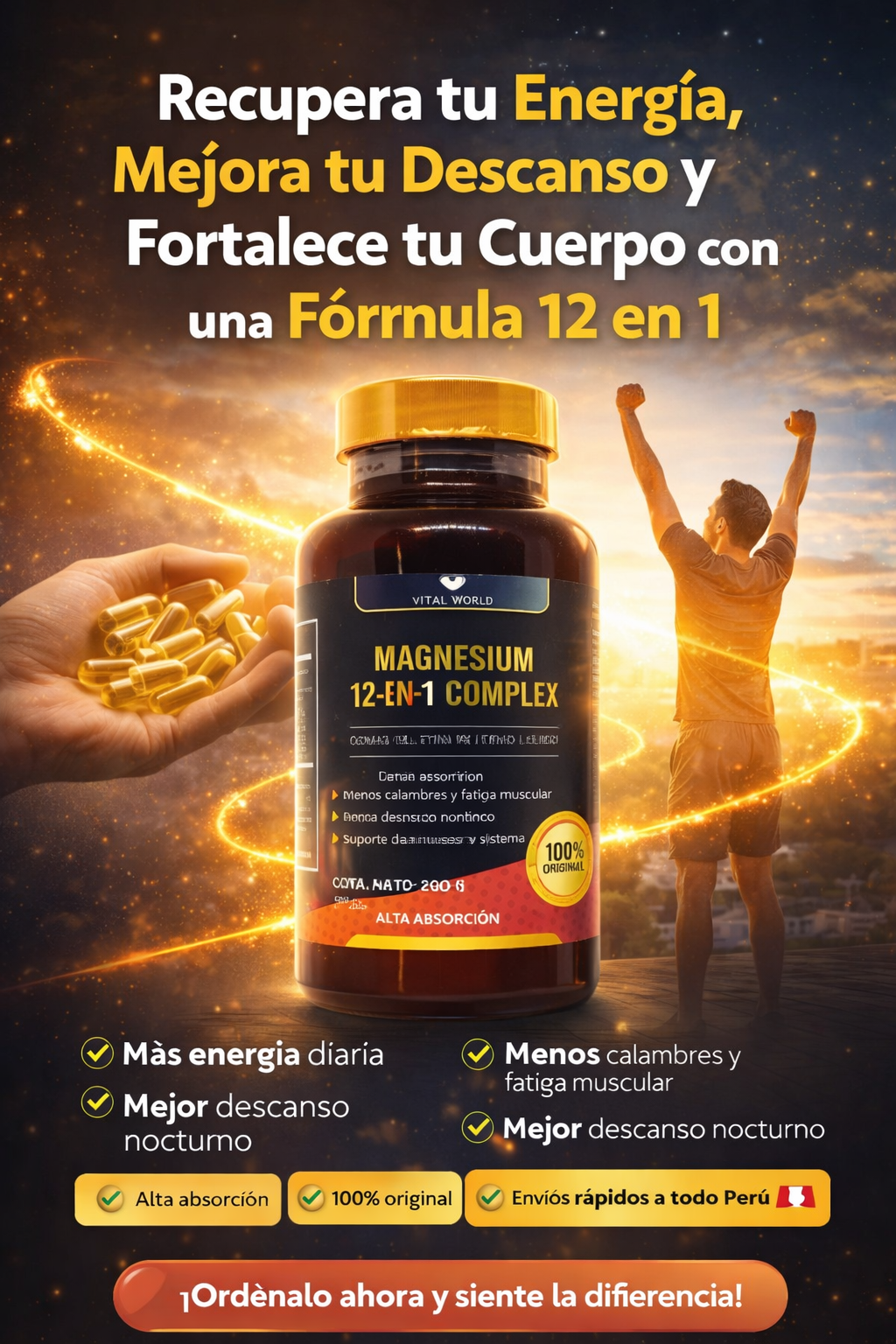 Magnesio 12 en 1 Vital World™ – Energía, Fuerza y Descanso en una Fórmula Avanzada