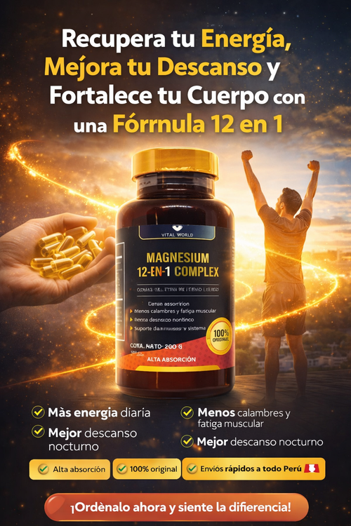 Magnesio 12 en 1 Vital World™ – Energía, Fuerza y Descanso en una Fórmula Avanzada
