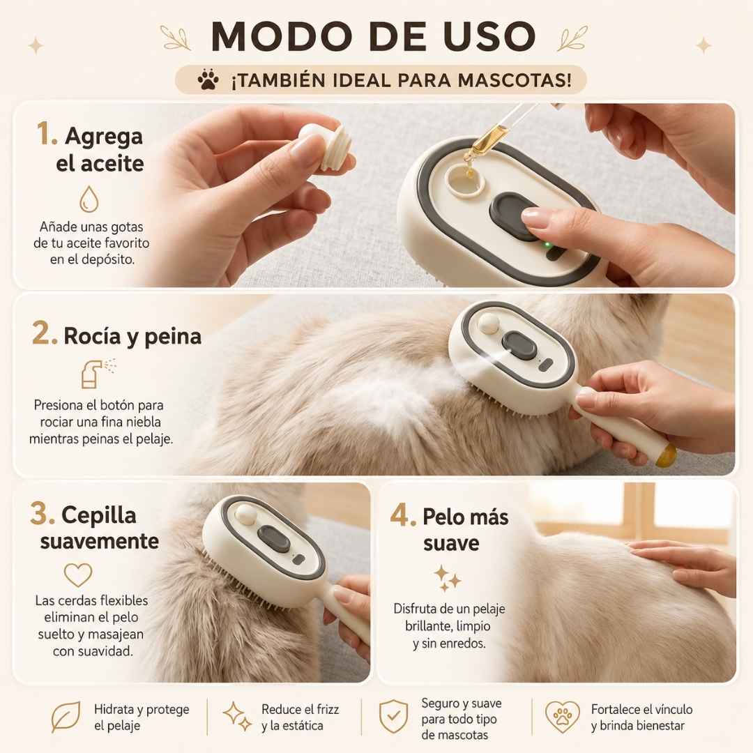 CEPILLO A VAPOR CAPILAR MASAJE 5 EN 1 - NUTRE Y ALISA AL Tiempo