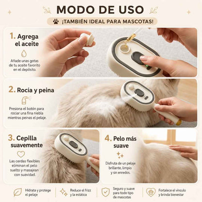 CEPILLO A VAPOR CAPILAR MASAJE 5 EN 1 - NUTRE Y ALISA AL Tiempo