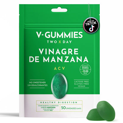 Líbrate De La Hinchazón, Los Antojos Y Sana Tu Intestino Con V-Gummies Vinagre de Manzana