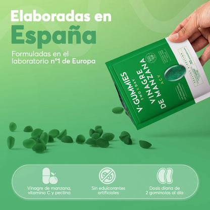 Líbrate De La Hinchazón, Los Antojos Y Sana Tu Intestino Con V-Gummies Vinagre de Manzana