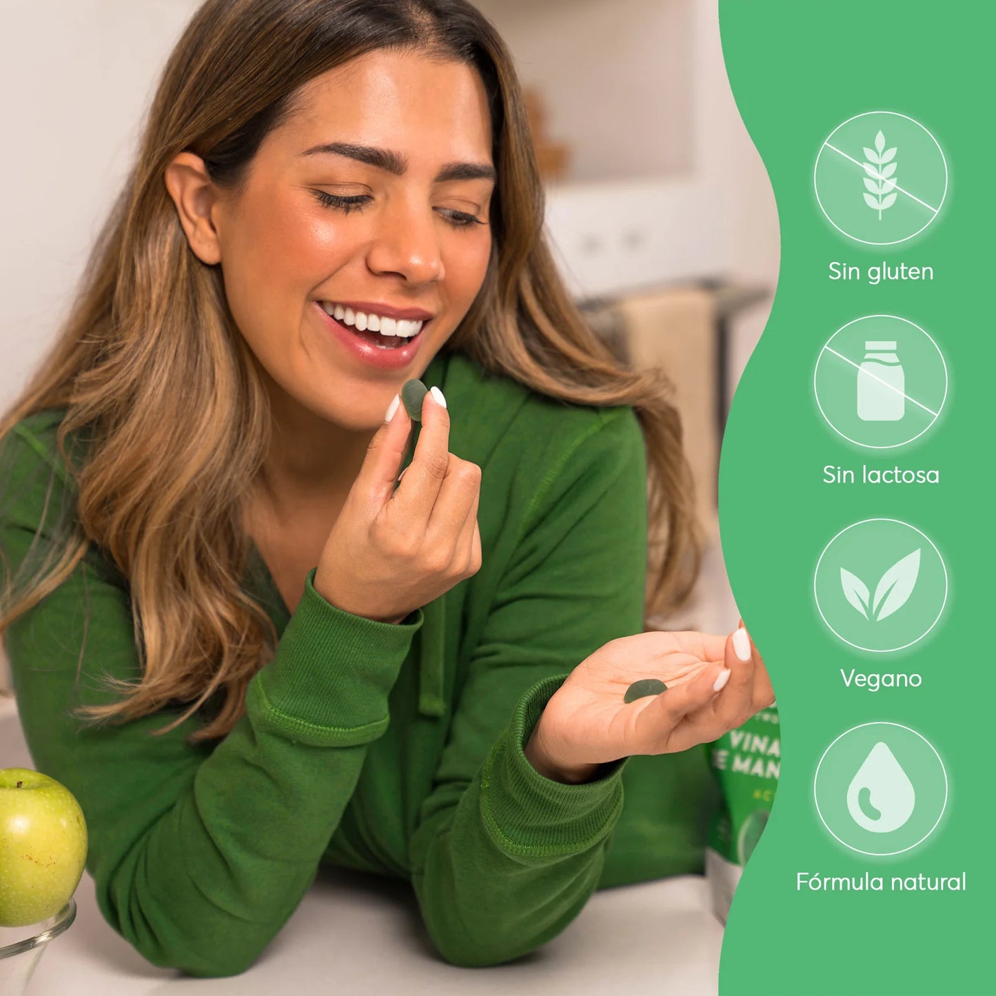 Líbrate De La Hinchazón, Los Antojos Y Sana Tu Intestino Con V-Gummies Vinagre de Manzana