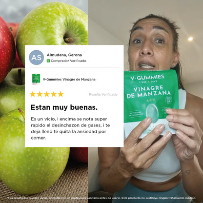 Líbrate De La Hinchazón, Los Antojos Y Sana Tu Intestino Con V-Gummies Vinagre de Manzana
